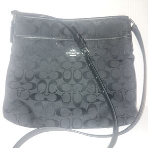 Coach Signature File Crossbody Bag in black